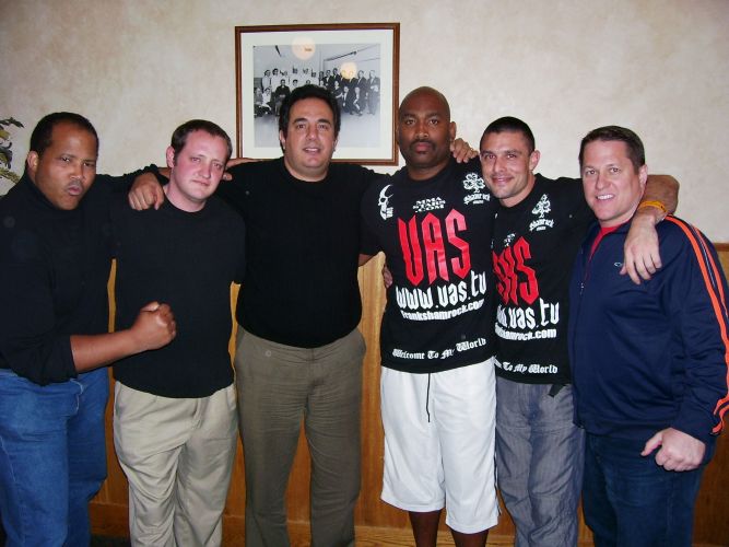 Good friend, World Champion Maruice Smith with FMS Crew at private Frank Shamrock post fight party